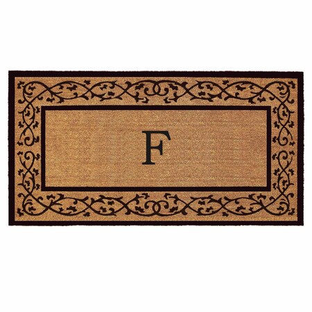 Monogram Door Mat, Black, Natural, 30 in W x 48 in L